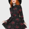 Killstar Pandora's Nightmare Skull Rose Dress Black