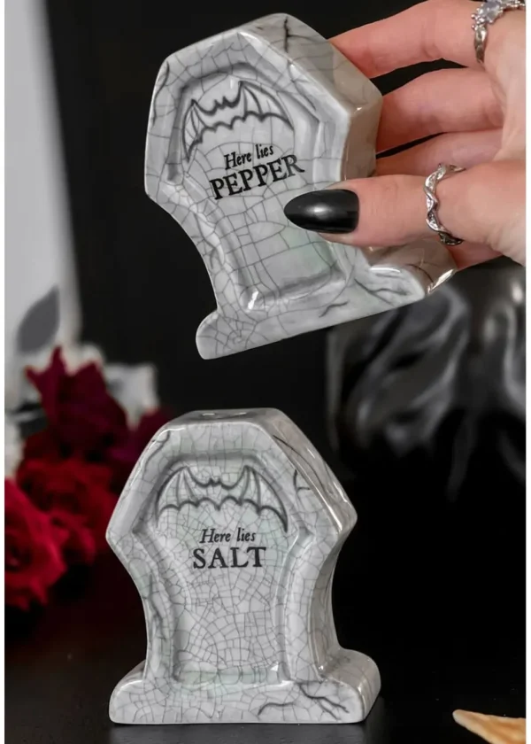 Killstar RIP Salt & Pepper Shakers Set Gray