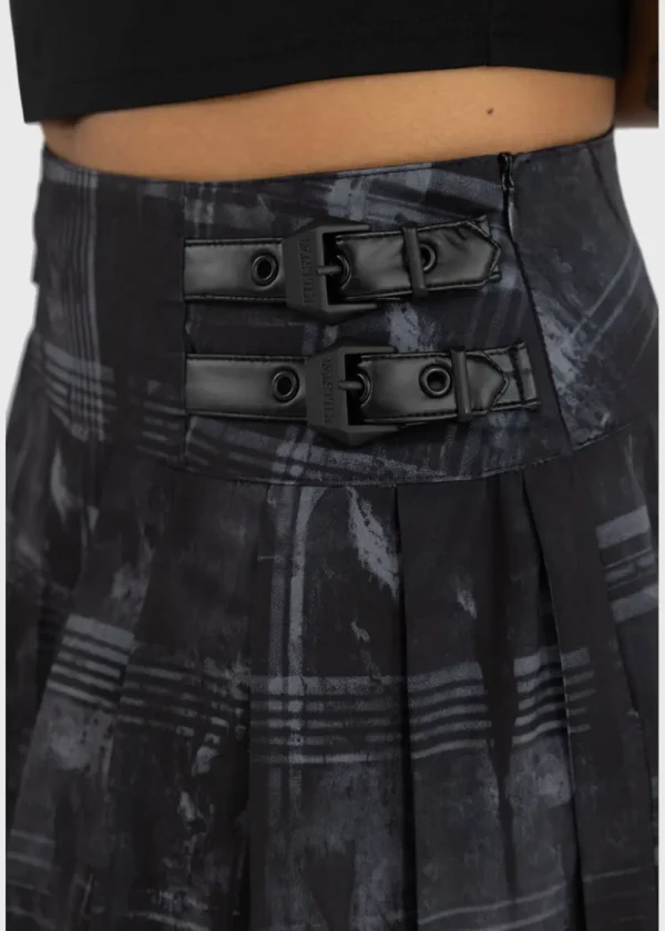 Killstar Stormcloud Bats Mini Skirt Gray Black