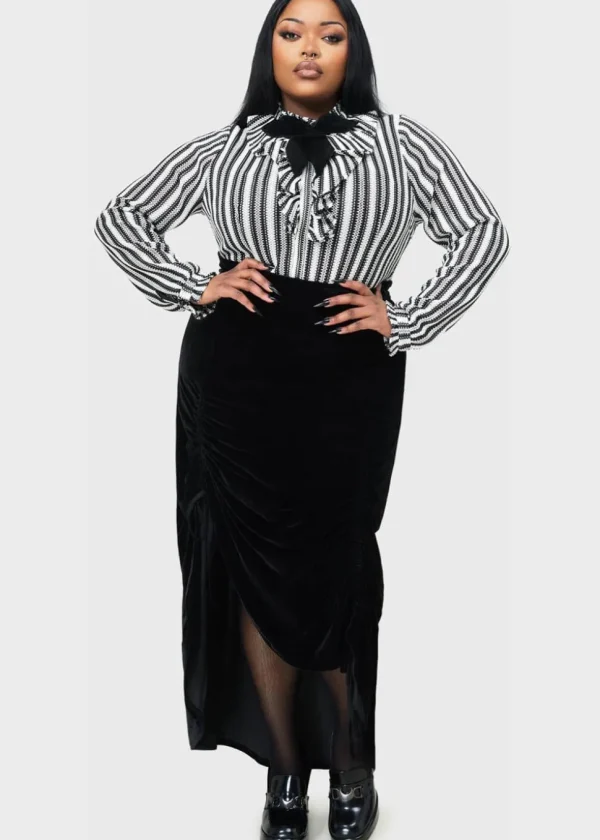 Killstar Tenebrielle Blouse Black White