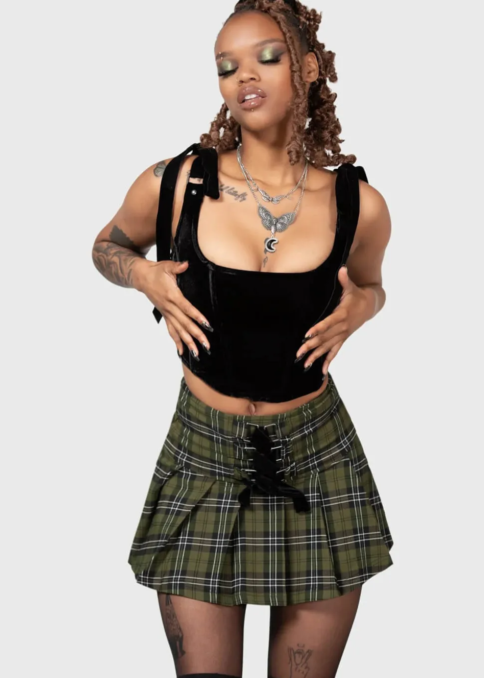 killstar_toxic_flora_velv_2.webp Killstar Toxic Flora Velvet Corset Top Black
