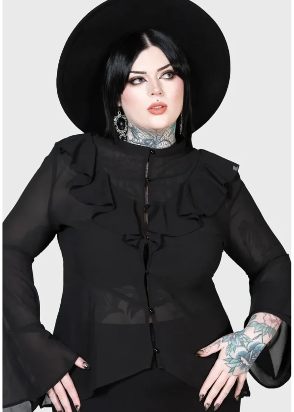 Killstar Valentine's Heart Blouse Black
