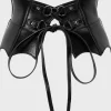 Killstar Wetland Bat Peplum Corset Black