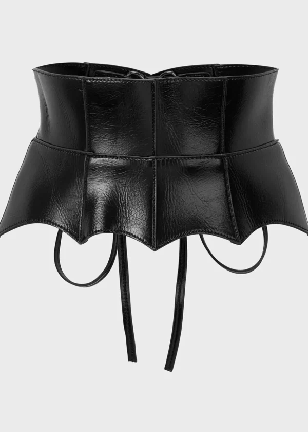 Killstar Wetland Bat Peplum Corset Black