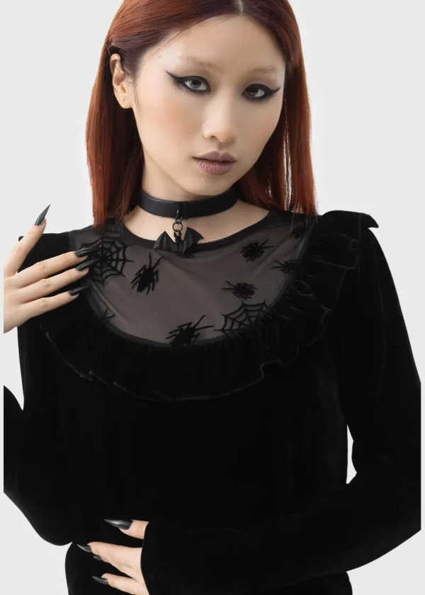 Killstar x Beetlejuice Here Lies Beetlejuice Knit Sweater Black
