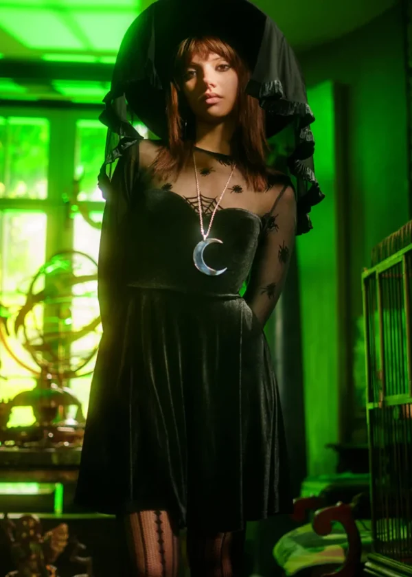 Killstar x Beetlejuice Here Lies Beetlejuice Mini Dress Black
