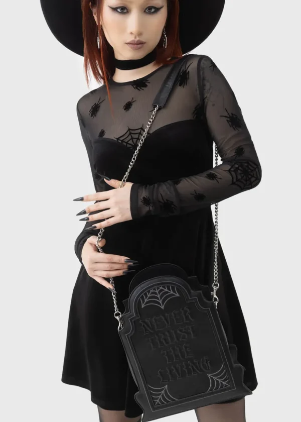 Killstar x Beetlejuice Here Lies Beetlejuice Bag Black