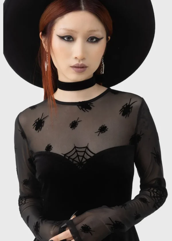 Killstar x Beetlejuice Here Lies Beetlejuice Mini Dress Black
