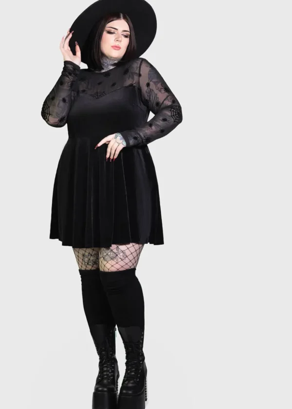 Killstar x Beetlejuice Here Lies Beetlejuice Mini Dress Black