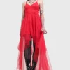 Killstar x Beetlejuice Lydia Deetz Maxi Dress Red