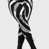Killstar x Beetlejuice Vertigo Spiral Leggings Black White