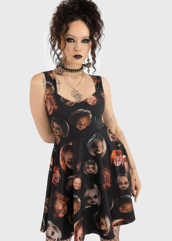 Killstar x Chucky Did You Miss Me Andy Skater Dress Black