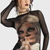 Killstar x Chucky You're A Doll Mesh Top Back