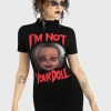 Killstar x Chucky You're A Real Doll Mini Dress Black