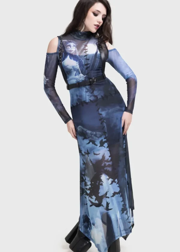 Killstar x Corpse Bride Emily In The Night Maxi Dress Blue