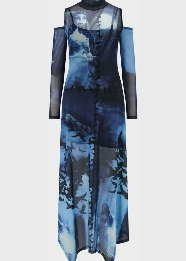 Killstar x Corpse Bride Emily In The Night Maxi Dress Blue