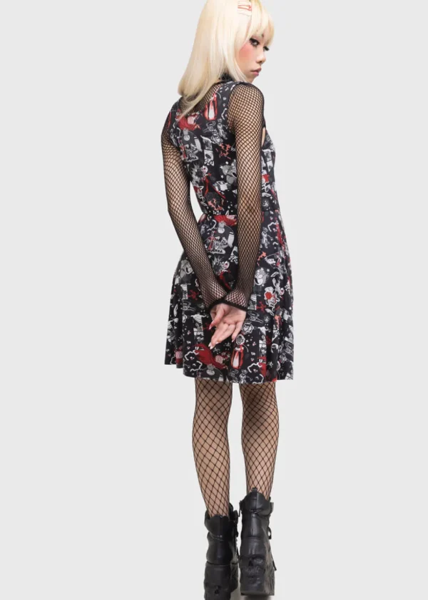 Killstar x Powerpuff Girls Evil Inside Skater Dress Black