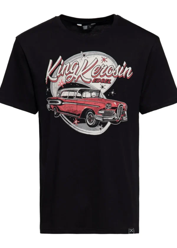 King Kerosin Mens Edsel Car T-Shirt Black