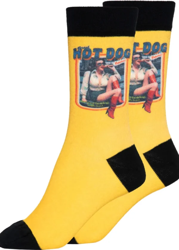 King Kerosin Mens Hot Dog Socks Yellow
