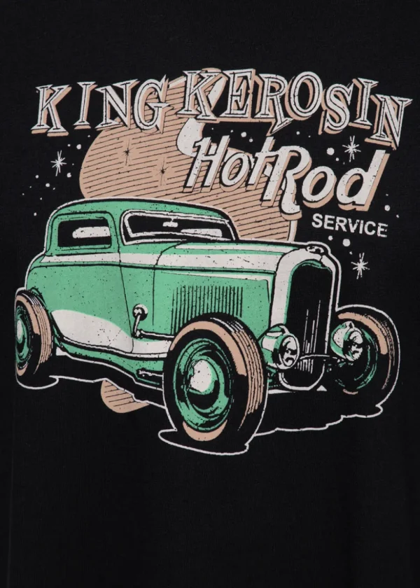 King Kerosin Mens Hot Rod Service T-Shirt Black