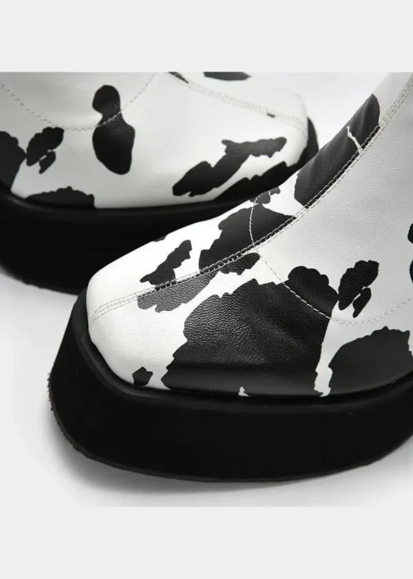Koi Footwear Holy Cow 70's Platform Boot Black White