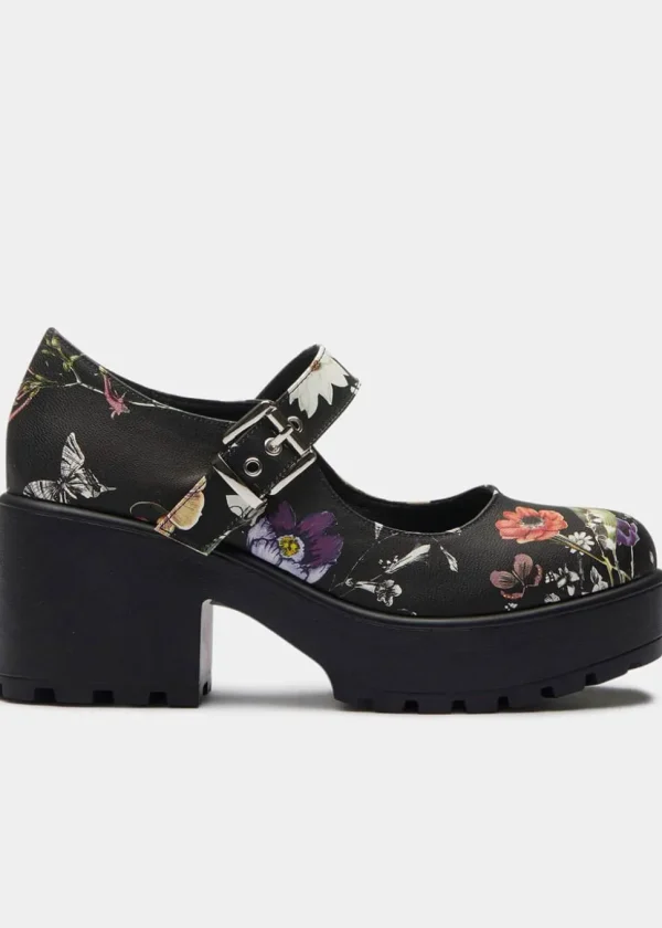 Koi Footwear Tira Floral Mary Janes Pumps Black