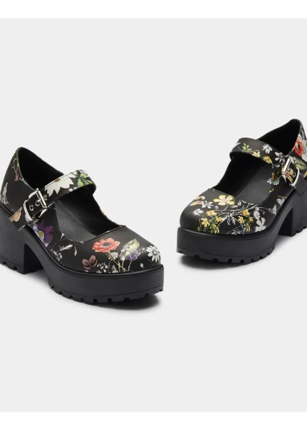 Koi Footwear Tira Floral Mary Janes Pumps Black