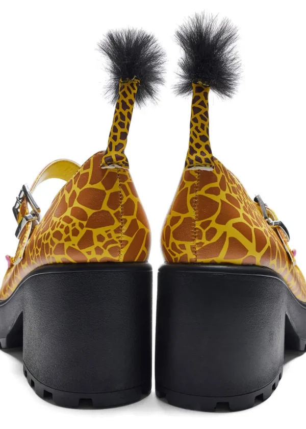 Koi Footwear Tira Grazing Giraffe Mary Janes Pumps Yellow