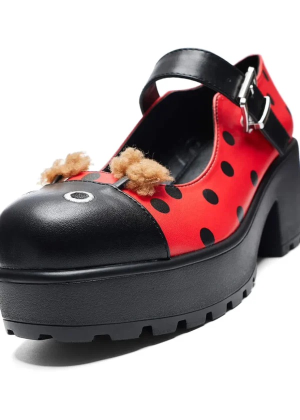 Koi Footwear Tira Lucky Ladybird Ladybug Mary Janes Pumps Red