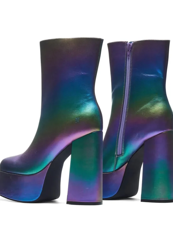 Koi Footwear Toiled Atmosphere Rainbow Platform Boots Multi