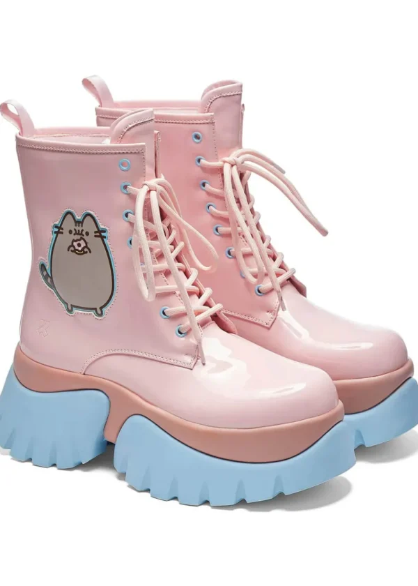 Koi x Pusheen Doghnuts Pastel Patent Boots Pink