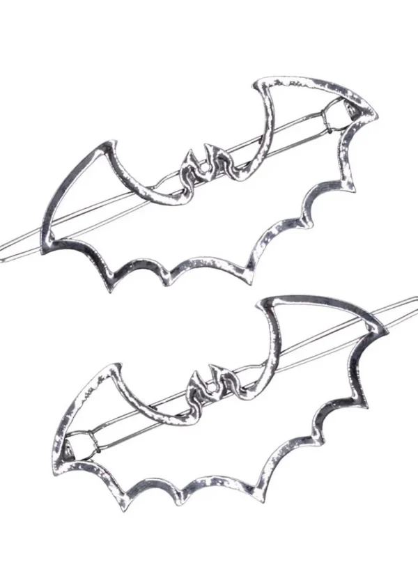 Kreepsville Bat Outline Set Haarclips Silver