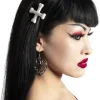 Kreepsville Crossbones Set Hairslides White