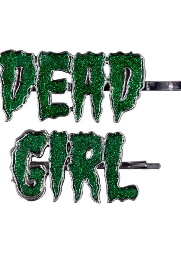 Kreepsville Dead Girl Text Set Haarslides Green