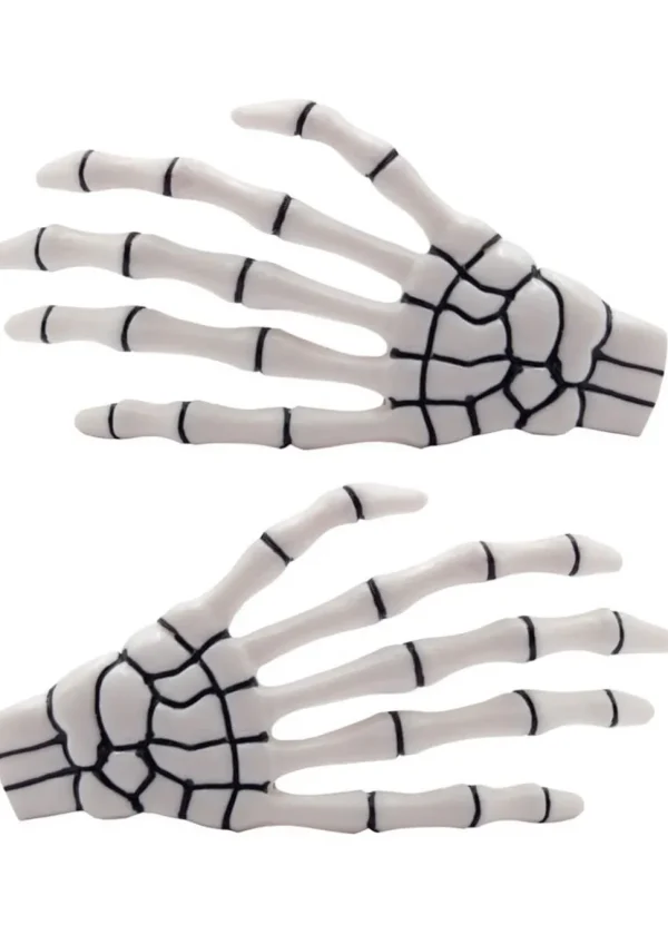 Kreepsville Skeleton Bone Hand Set Hairslides White
