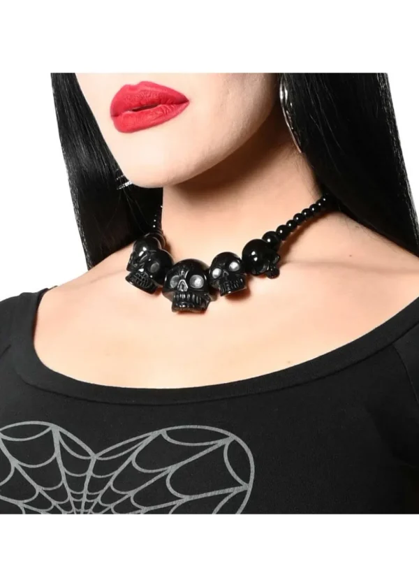 Kreepsville Skull Collection Necklace Black