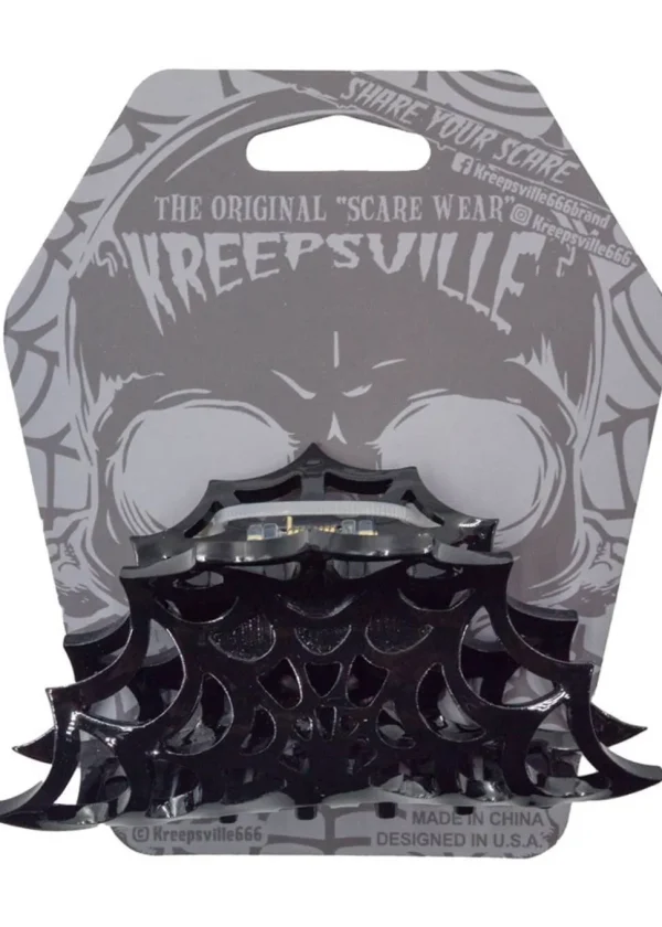 Kreepsville Spiderweb Haarclip Black