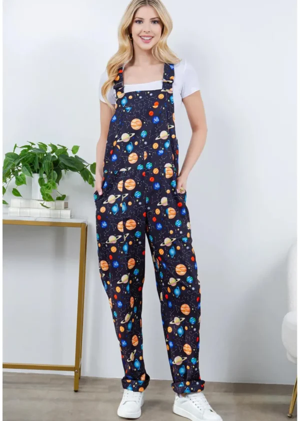 LA Soul Ayla Planets Dungarees Black