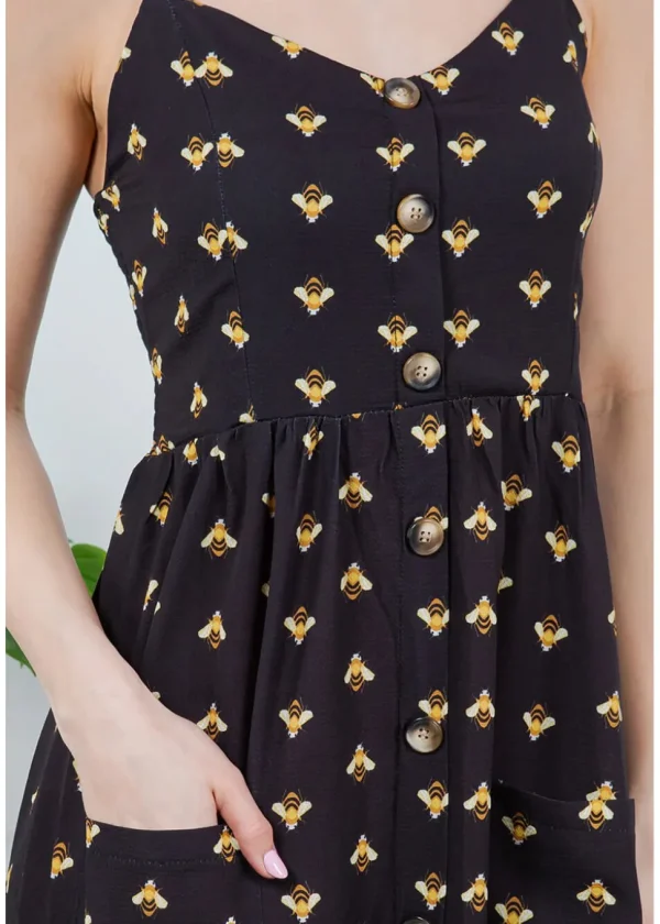 LA Soul Misty Busy Bee Maxi Dress Black