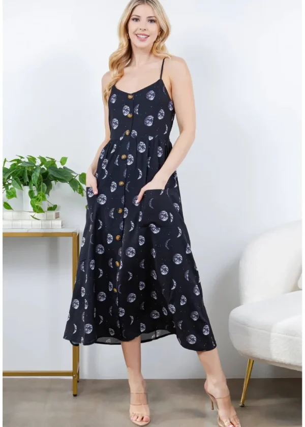 LA Soul Misty Moon Maxi Dress Black