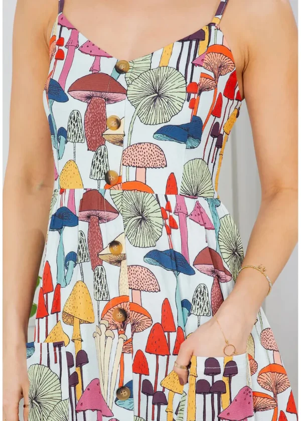 LA Soul Misty Mushroom Reality Maxi Dress Blue