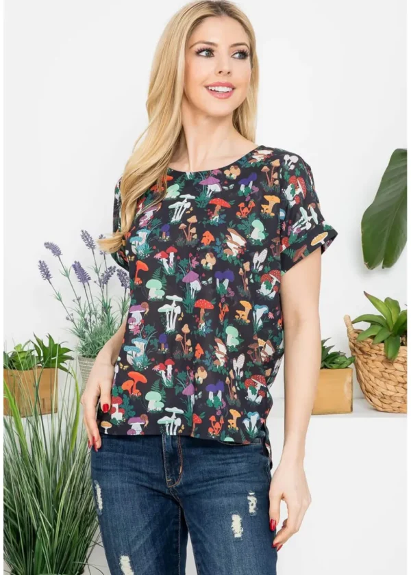 LA Soul Mushroom Garden Top Black