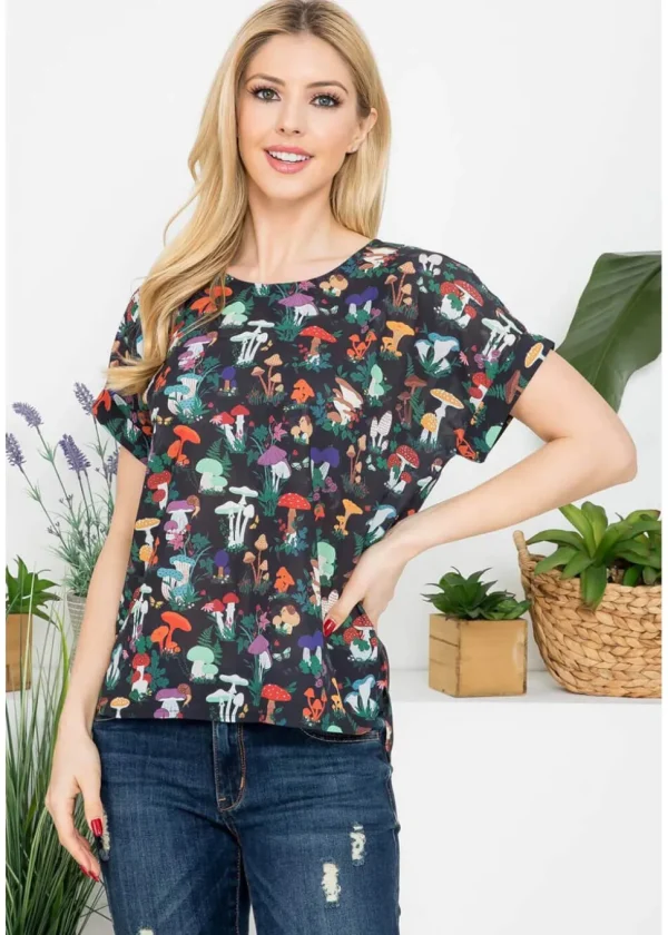 LA Soul Mushroom Garden Top Black