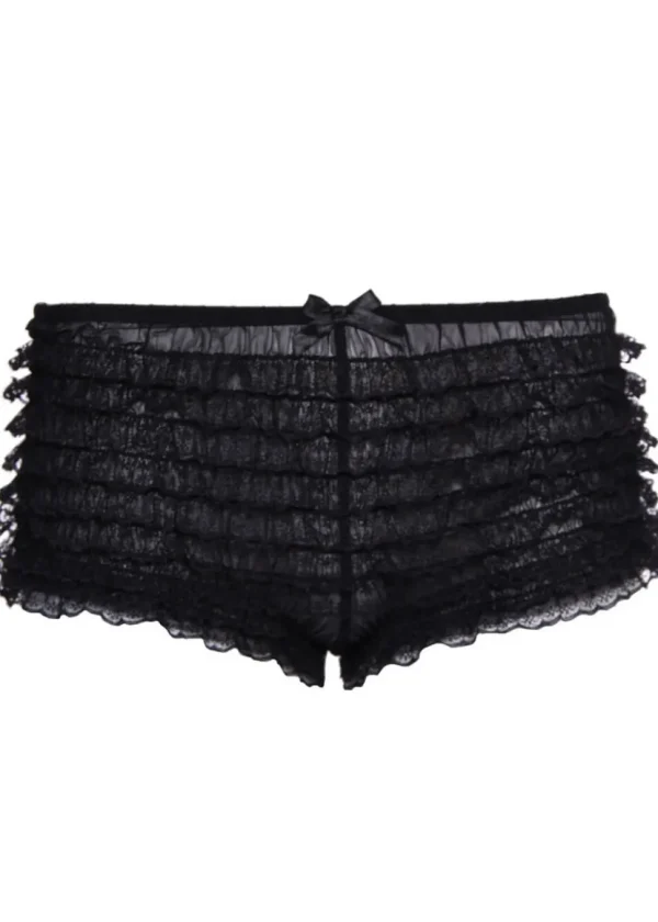 Leg Avenue Rita Lace Ruffle Short Zwart