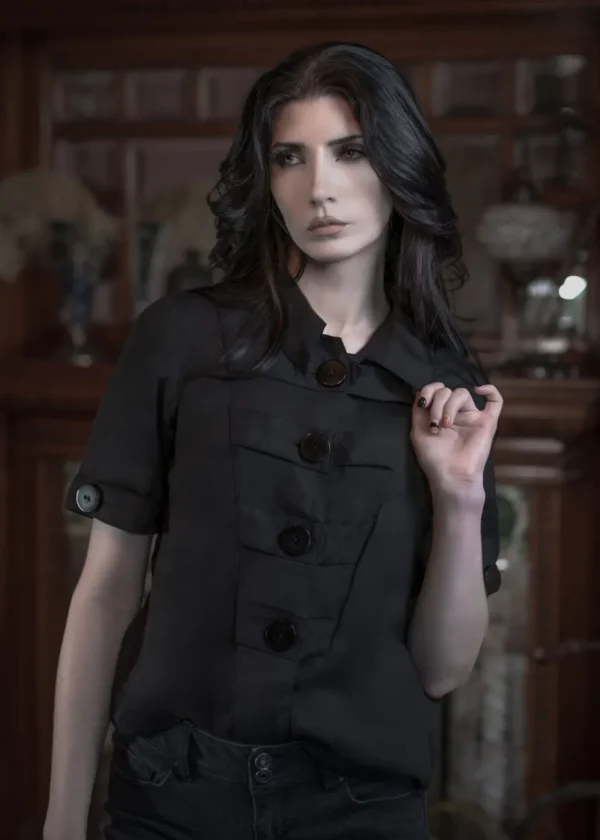 Lively Ghosts Scissorhands 60's Shirt Black