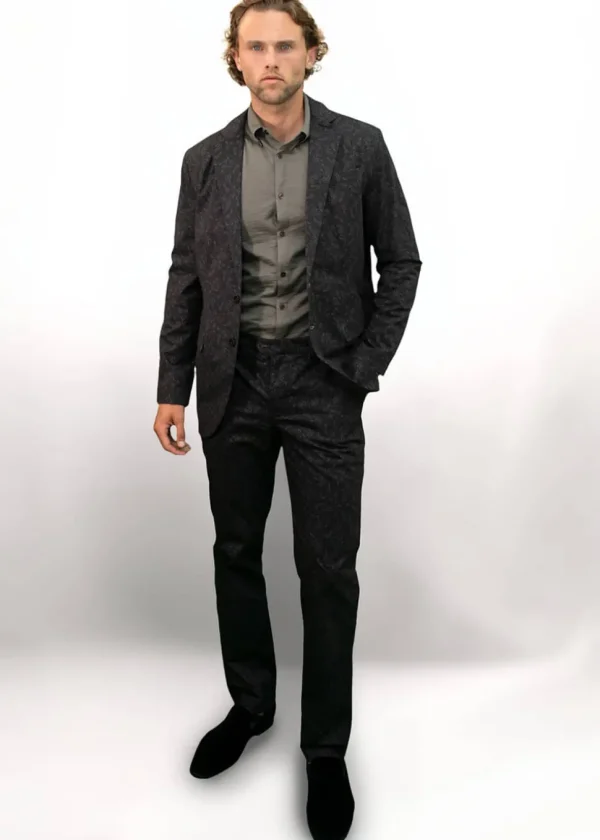 Lords of Harlech Jack Perugia Paisley Chino Trousers Black