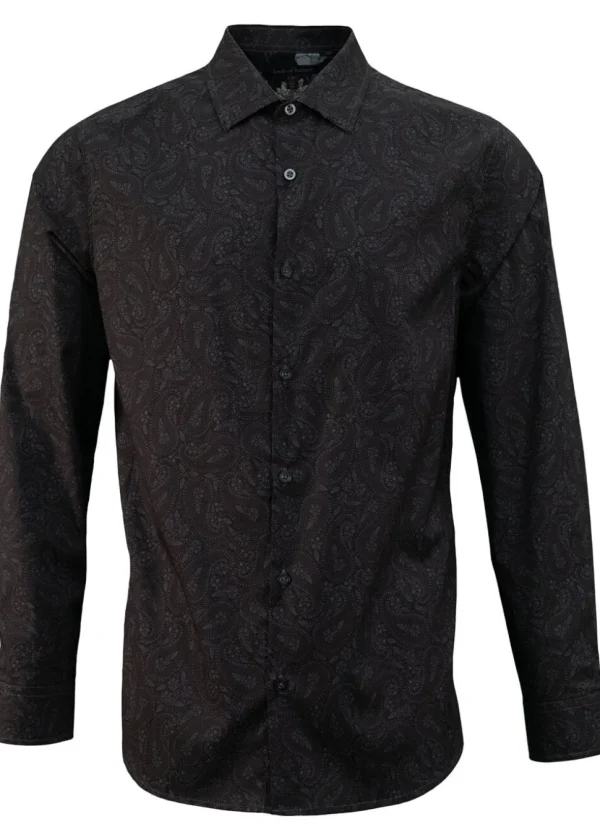 Lords of Harlech Nigel Perugia Paisley Shirt Black