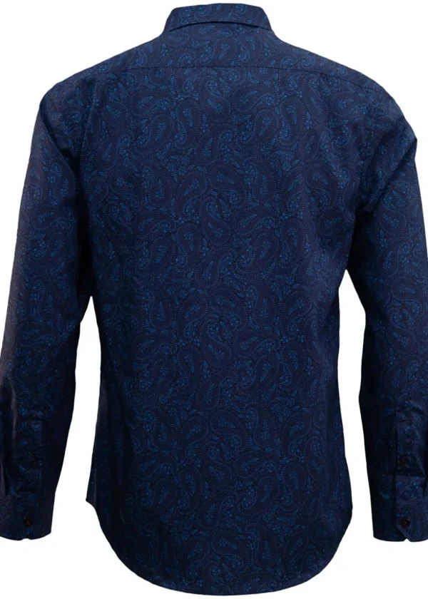 Lords of Harlech Nigel Perugia Paisley Shirt Navy