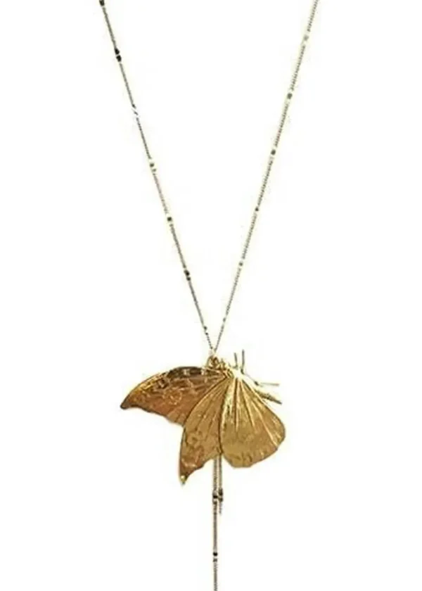 Lotta Djossou Paris Butterfly Long Necklace Gold