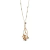 Lotta Djossou Paris Gingko Tao Leaf Necklace Gold